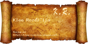 Klee Rozália névjegykártya