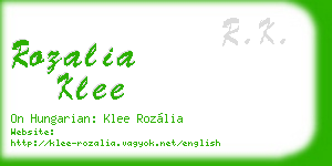 rozalia klee business card